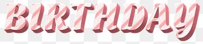 Png birthday word candy cane typography