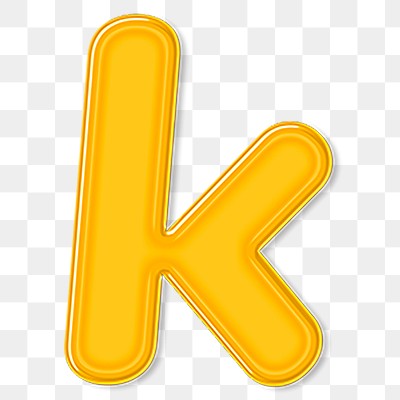 Jelly embossed letter k png typography