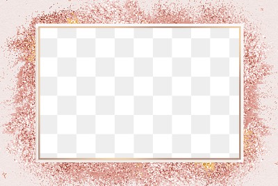 Rose gold glitter frame vector