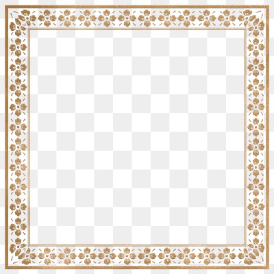 Frame png sakura pattern golden square in Chinese New Year theme