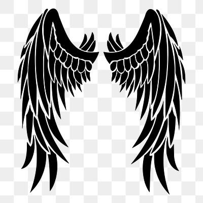 Angel wings png sticker, black | Free PNG - rawpixel