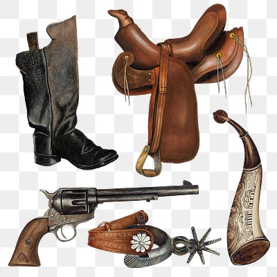 Wild west elements set cowboys accessories Vector Image