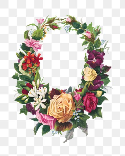 vintage floral wreath png