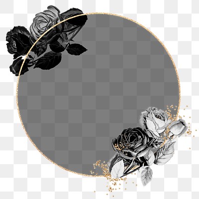 Gold frame black roses design | Premium PNG - rawpixel