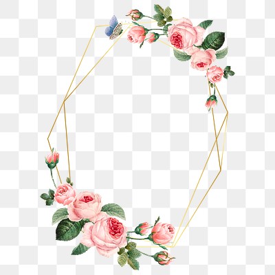 Premium Vector  Golden round frame with pink roses floral design wedding  monogram watercolor