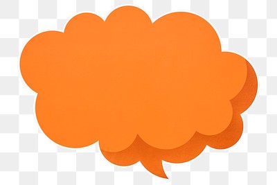 Orange speech bubble paper craft illustration icon design sticker