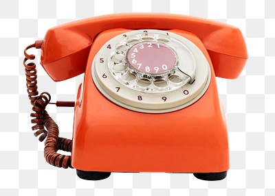 Vintage orange telephone design element