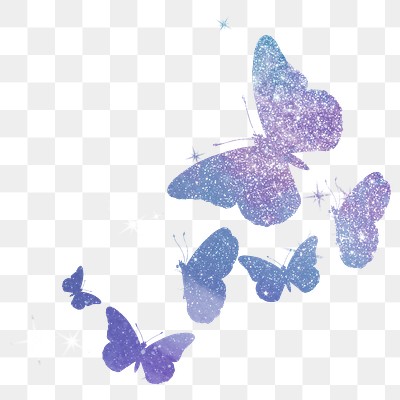 Glitter butterflies png sticker, purple | Premium PNG - rawpixel