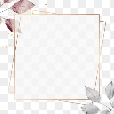 Gold square frame foliage pattern | Premium PNG Sticker - rawpixel