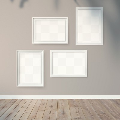 White picture frame mockups hanging | Premium PNG - rawpixel