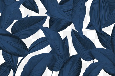 Botanical leaves blue background layer | Premium PNG - rawpixel