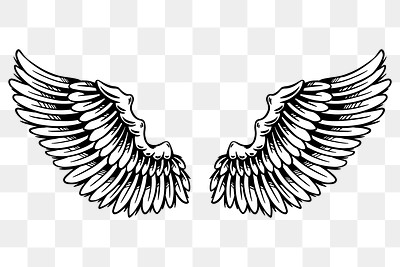 Wings outline sticker overlay design | Premium PNG Sticker - rawpixel