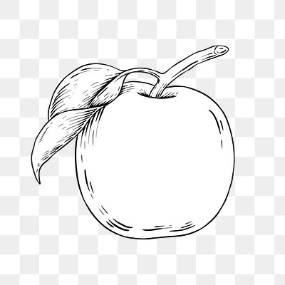 Apple Outline Sticker Overlay Design 