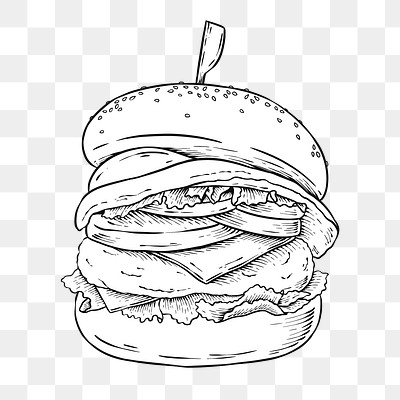 White hamburger sticker design element | Premium PNG Sticker - rawpixel