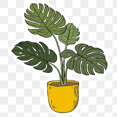 Retro monstera plant png sticker | Premium PNG Sticker - rawpixel