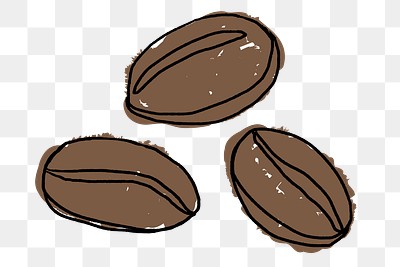 Doodle coffee beans design element | Premium PNG Sticker - rawpixel