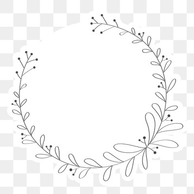 Leafy doodle frame design element | Premium PNG Sticker - rawpixel