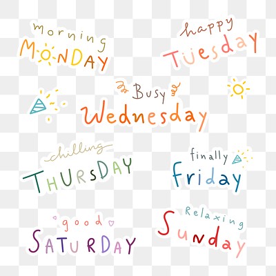 Weekday typography sticker design element | Premium PNG - rawpixel