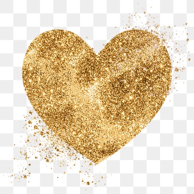 Glitter png gold heart symbol | Premium PNG Sticker - rawpixel