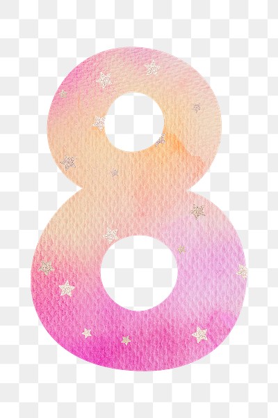 Number 8 Pastel Font Png 