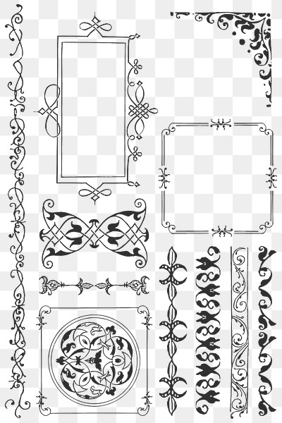 Png black vintage frame ornate | Free PNG - rawpixel