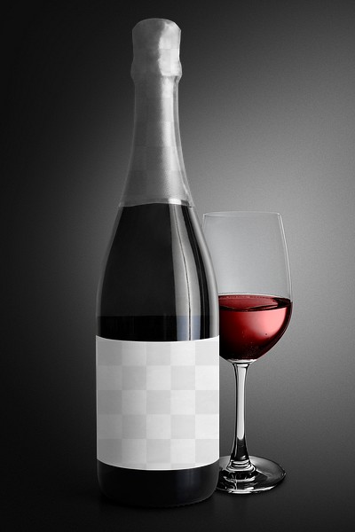 Png transparent label mockup on wine | Free PNG - rawpixel