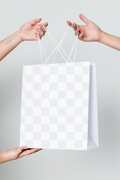 Woman carrying a shopping bag mockup transparent png