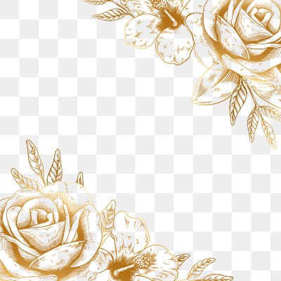 Hand drawn gold rose border | Premium PNG - rawpixel