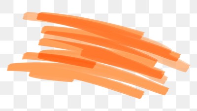 Png highlighter marker stroke sticker in orange tone