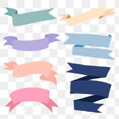 Various Pastel Ribbon Set, Vectors