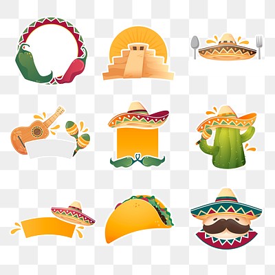 Mexican Stickers PNG Transparent Images Free Download, Vector Files