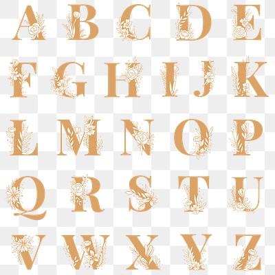 Alphabet floral font typography png | Premium PNG - rawpixel