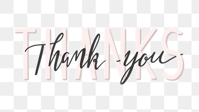 Png thank you art word | Premium PNG Sticker - rawpixel