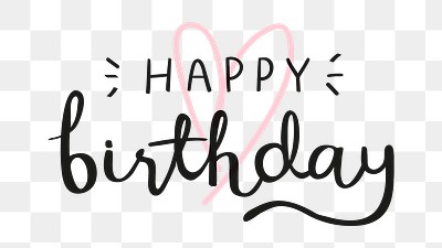 Png Happy birthday word art transparent