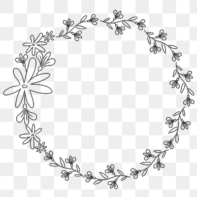 Cute doodle floral wreath transparent | Premium PNG - rawpixel