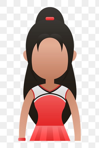 Young black girl avatar transparent