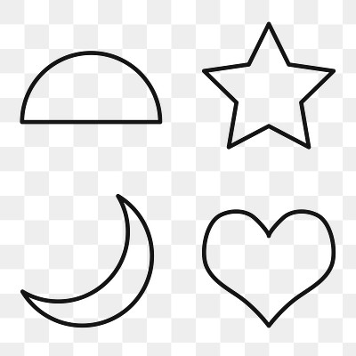 Stroke geometric shapes set transparent | Premium PNG - rawpixel