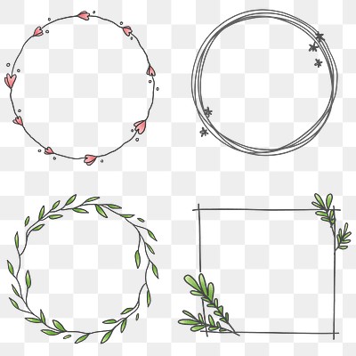 Floral frame set transparent png | Premium PNG - rawpixel