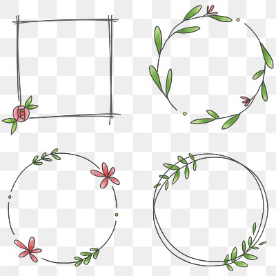 Floral frame set transparent png | Premium PNG - rawpixel