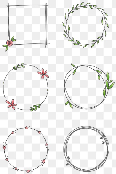 Floral frame set transparent png | Premium PNG - rawpixel