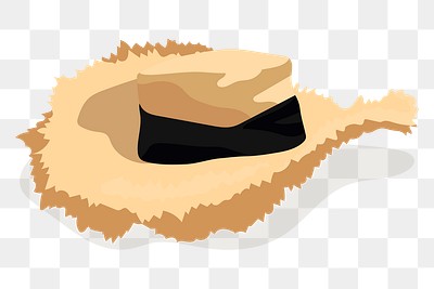 Woven hat with black ribbon | Free PNG Sticker - rawpixel