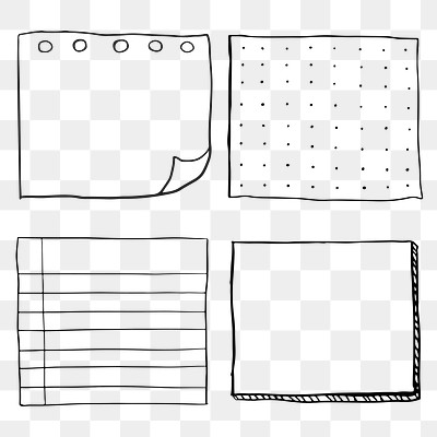 Set of paper notes on black background vector