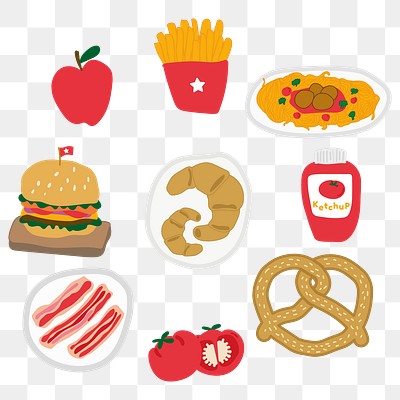 Cute food doodle sticker design | Premium PNG - rawpixel