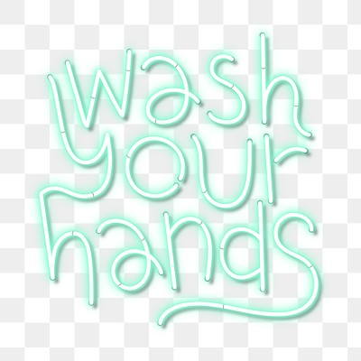 Green wash your hands neon | Premium PNG Sticker - rawpixel