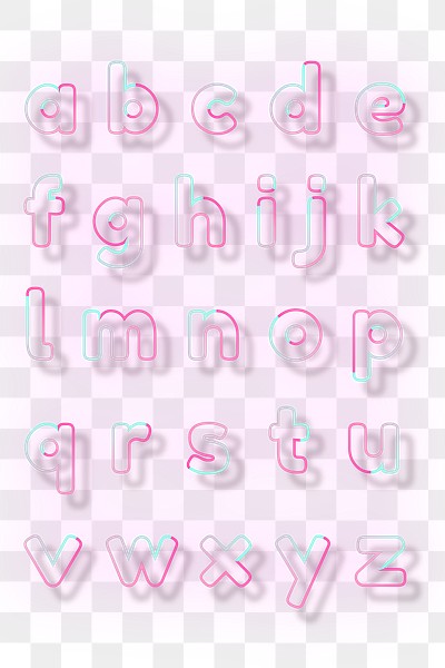 Alphabet Png Pink Neon Font 