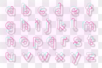 Alphabet png pink neon font | Premium PNG - rawpixel