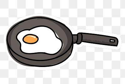 Frying pan with fried eggs isolated Royalty Free Vector