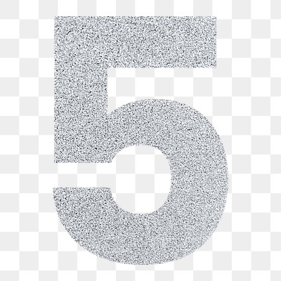 Glitter metallic number 5 typography | Premium PNG Sticker - rawpixel