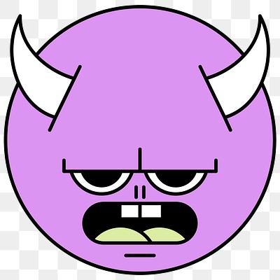 Funky purple devil monster emoji | Free PNG Sticker - rawpixel