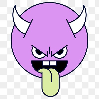 Funky purple devil monster emoji | Free PNG Sticker - rawpixel